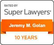 Rated By Super Lawyers Jeremy M. Golan 10 Years
